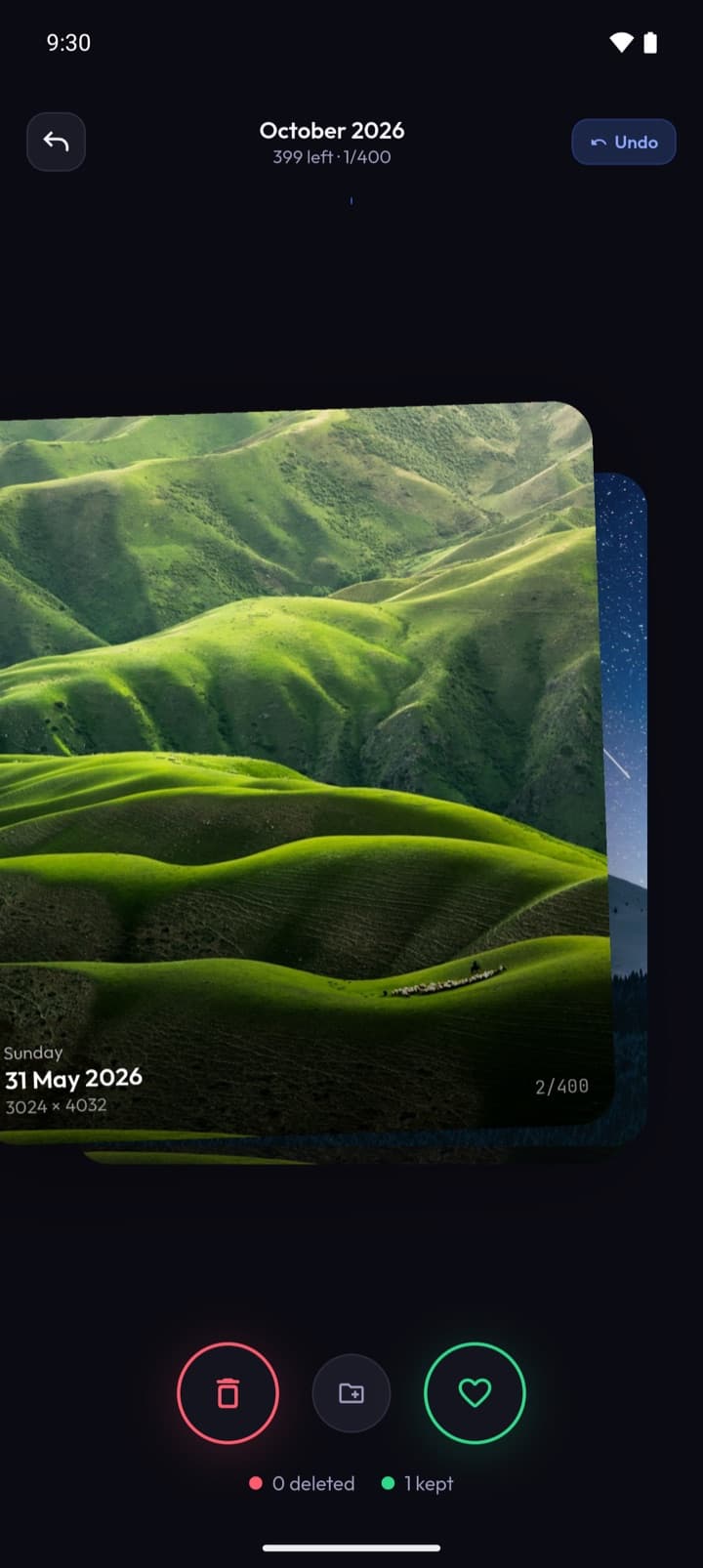 The same deck in the app's dark theme.